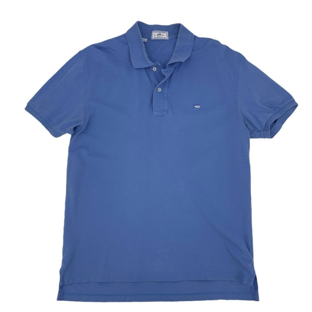 Southern Tide Skipjack Polo Shirt Men M Medium Blue Short Sleeve Stretch Cotton*